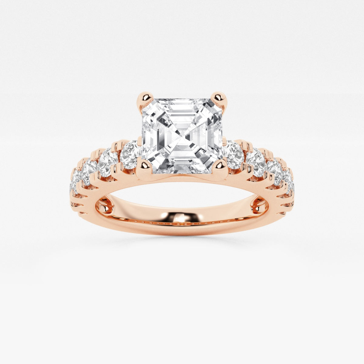 Aurora - Split Prong Side Stones Engagement Ring