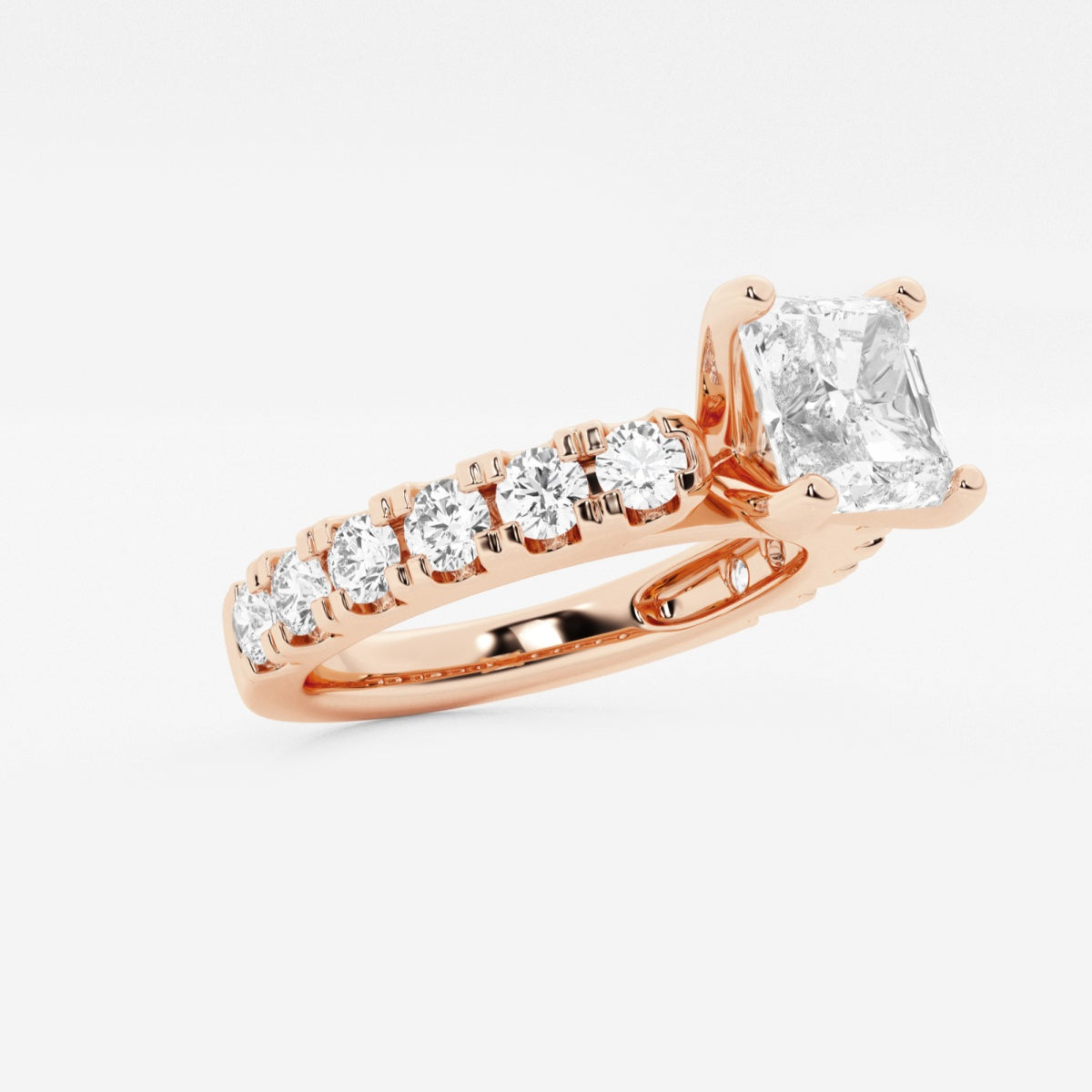 Aurora - Split Prong Side Stones Engagement Ring