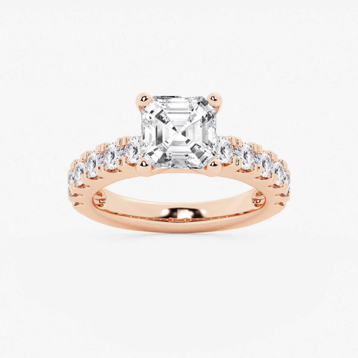 Aurora - Split Prong Side Stones Engagement Ring