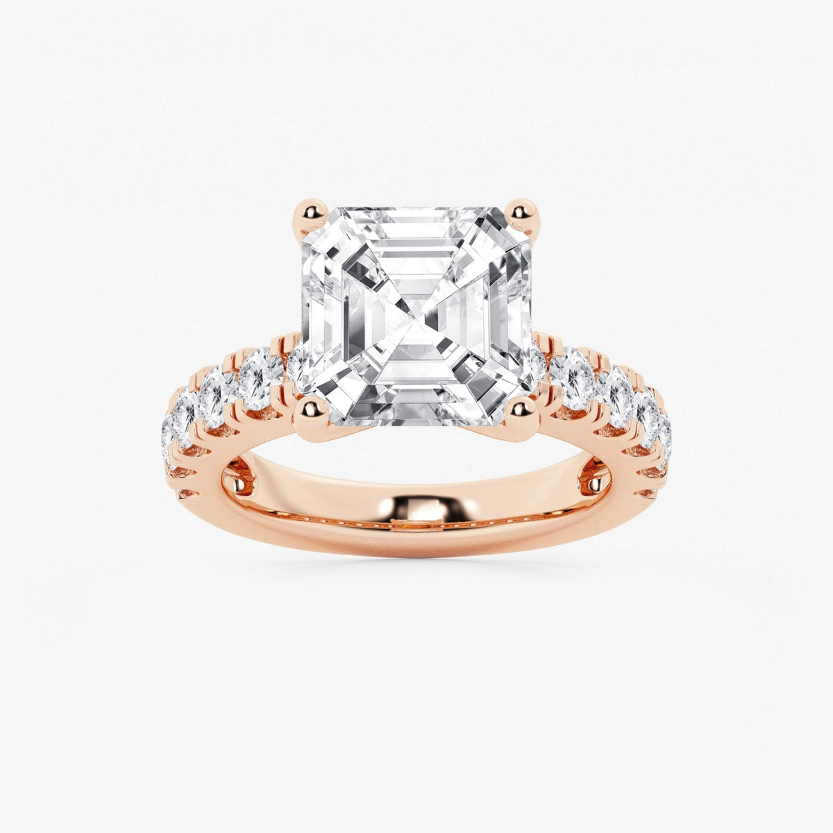 Aurora - Split Prong Side Stones Engagement Ring