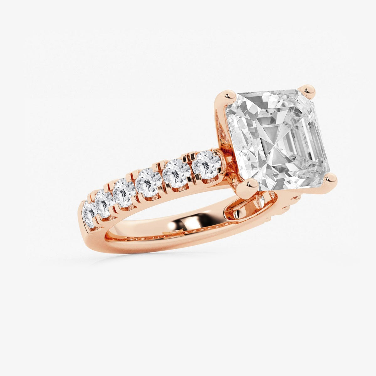 Aurora - Split Prong Side Stones Engagement Ring