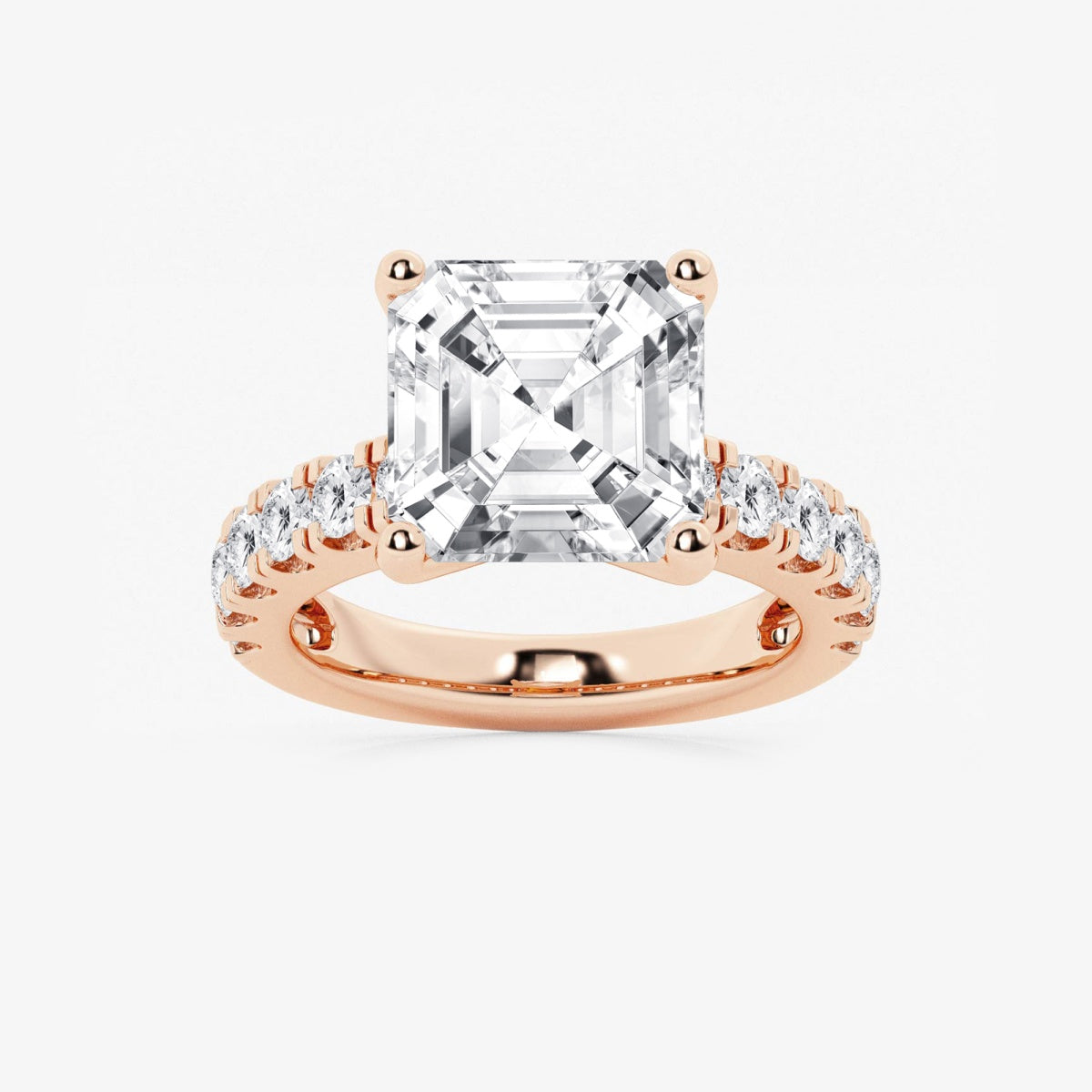 Aurora - Split Prong Side Stones Engagement Ring