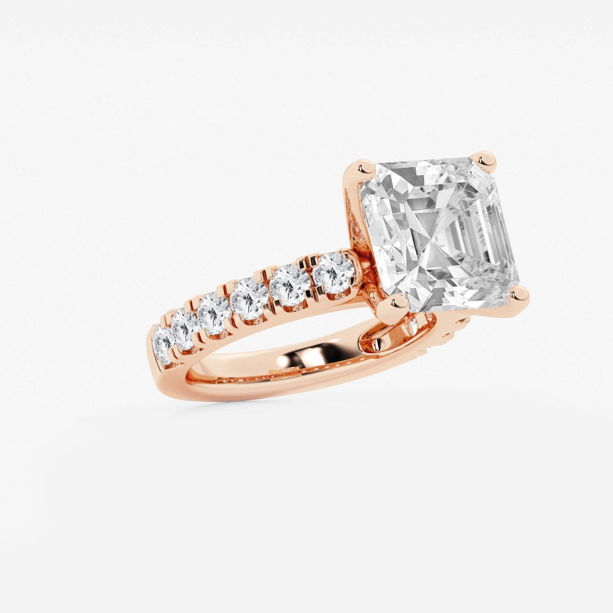 Aurora - Split Prong Side Stones Engagement Ring