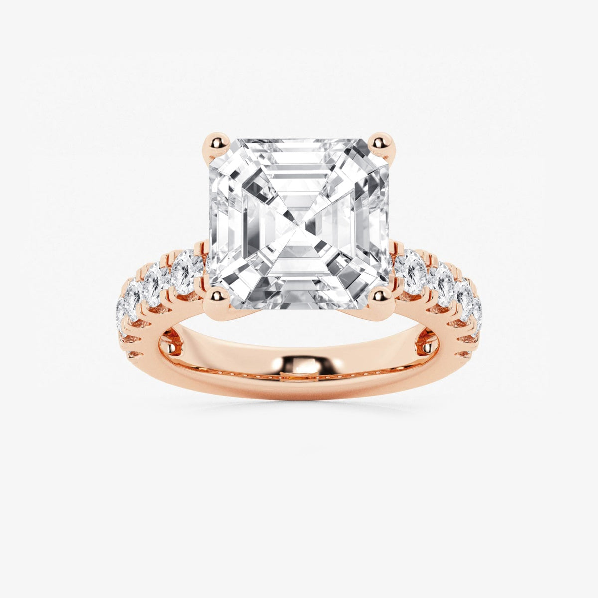 Aurora - Split Prong Side Stones Engagement Ring