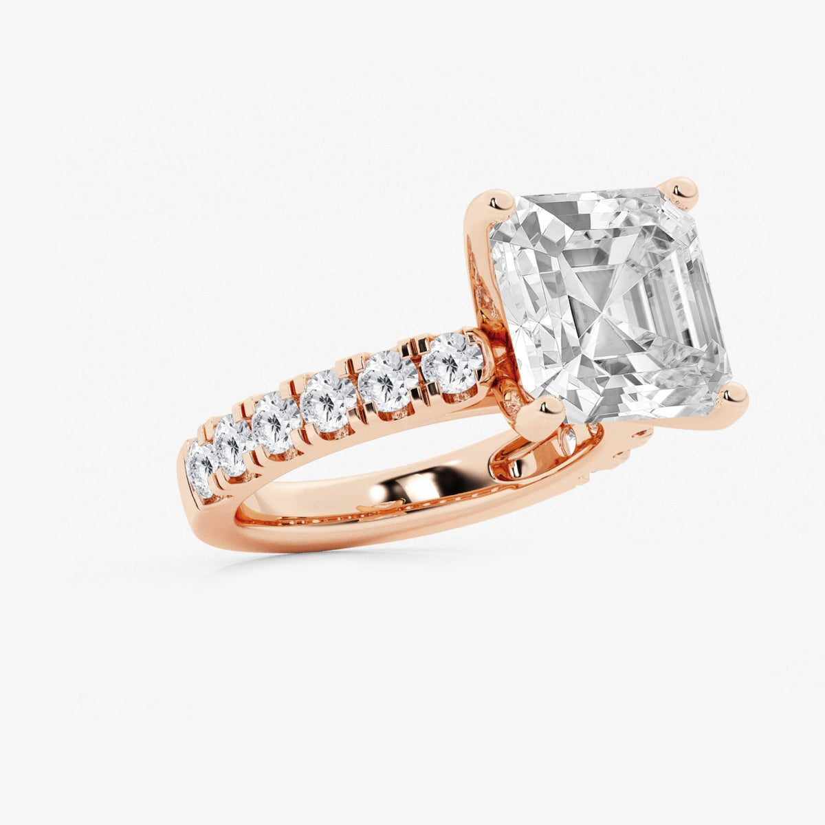 Aurora - Split Prong Side Stones Engagement Ring