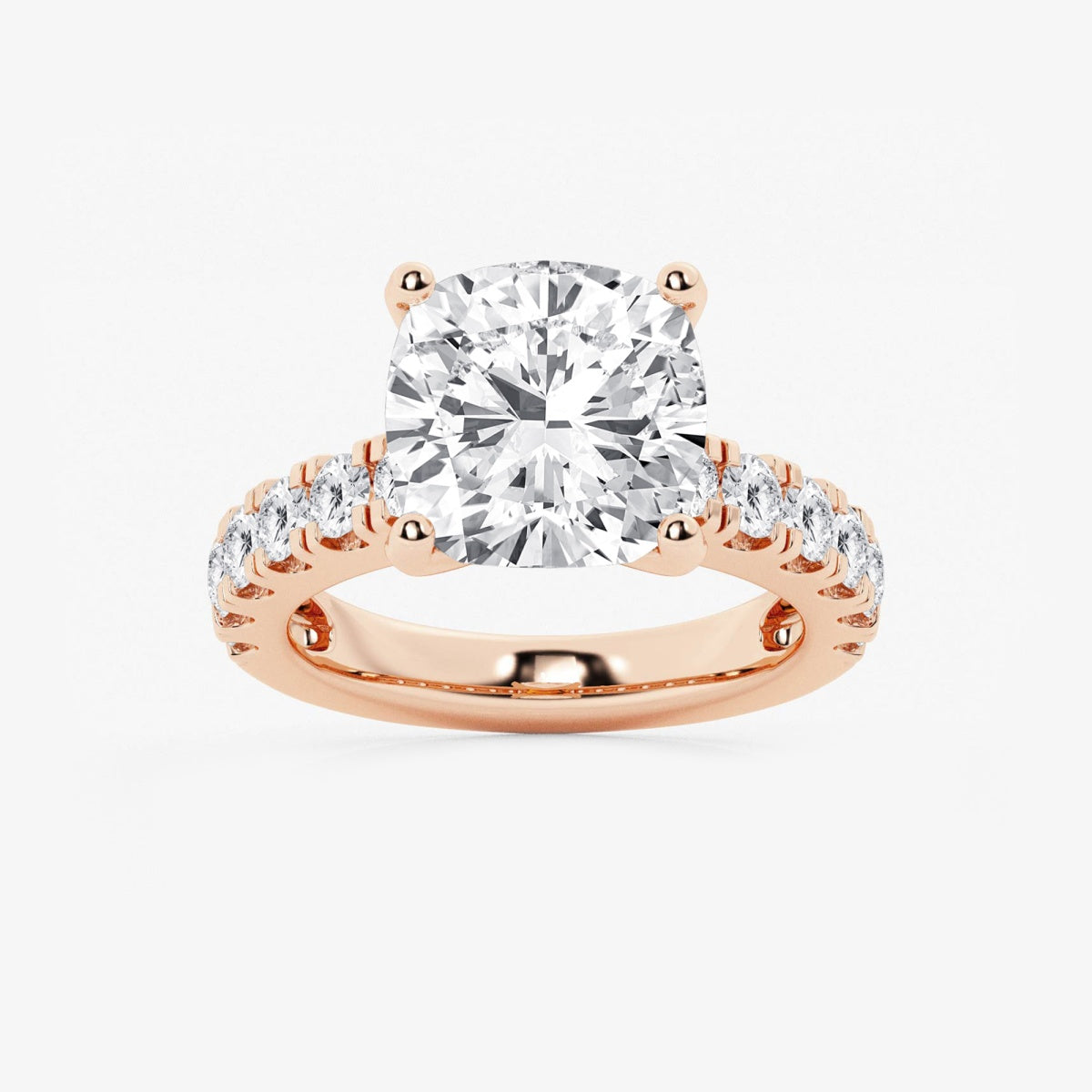 Aurora - Split Prong Side Stones Engagement Ring