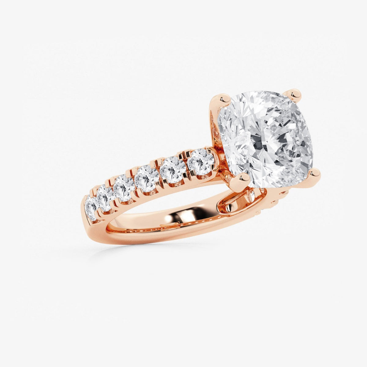 Aurora - Split Prong Side Stones Engagement Ring