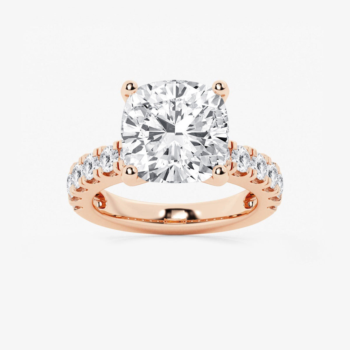 Aurora - Split Prong Side Stones Engagement Ring