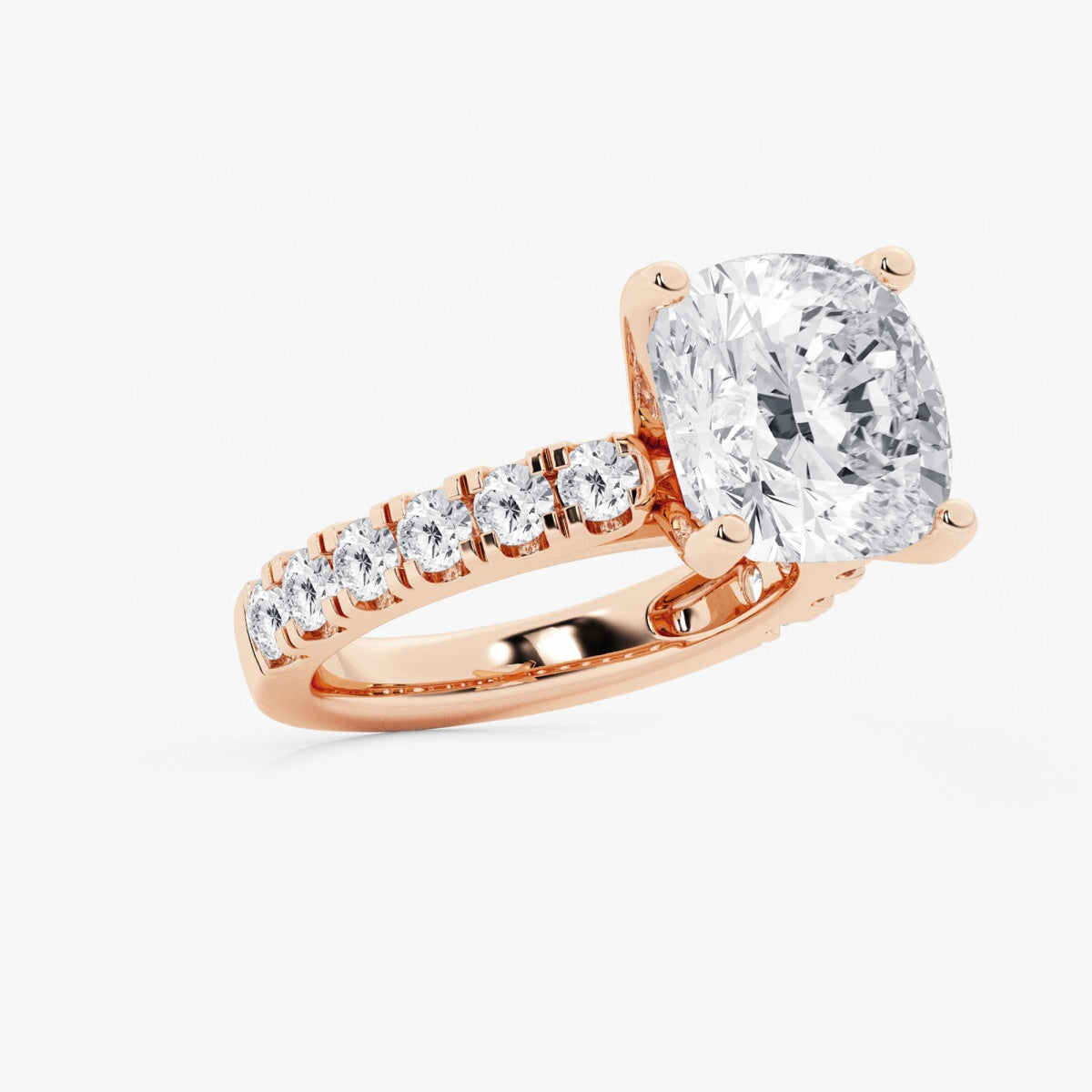 Aurora - Split Prong Side Stones Engagement Ring