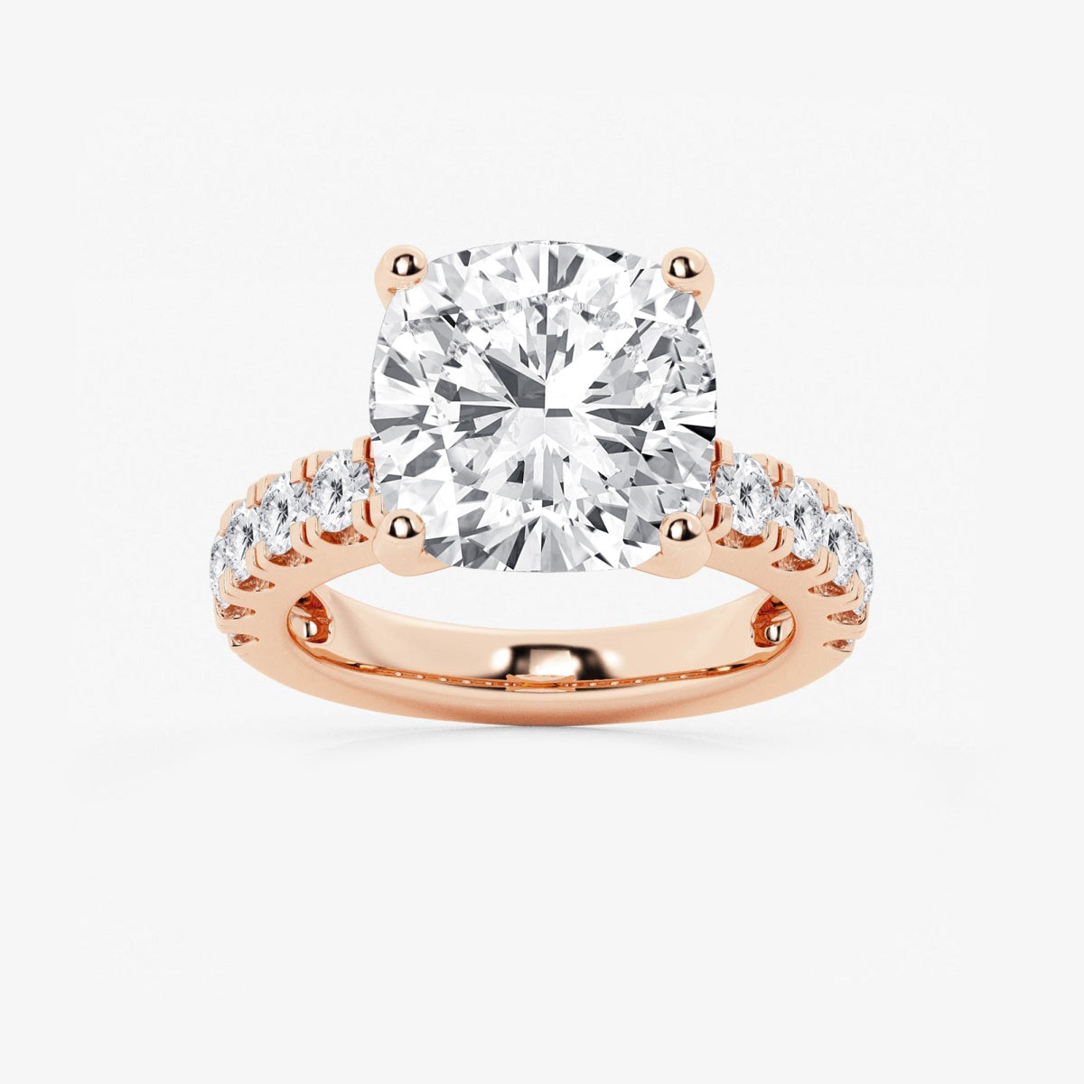 Aurora - Split Prong Side Stones Engagement Ring