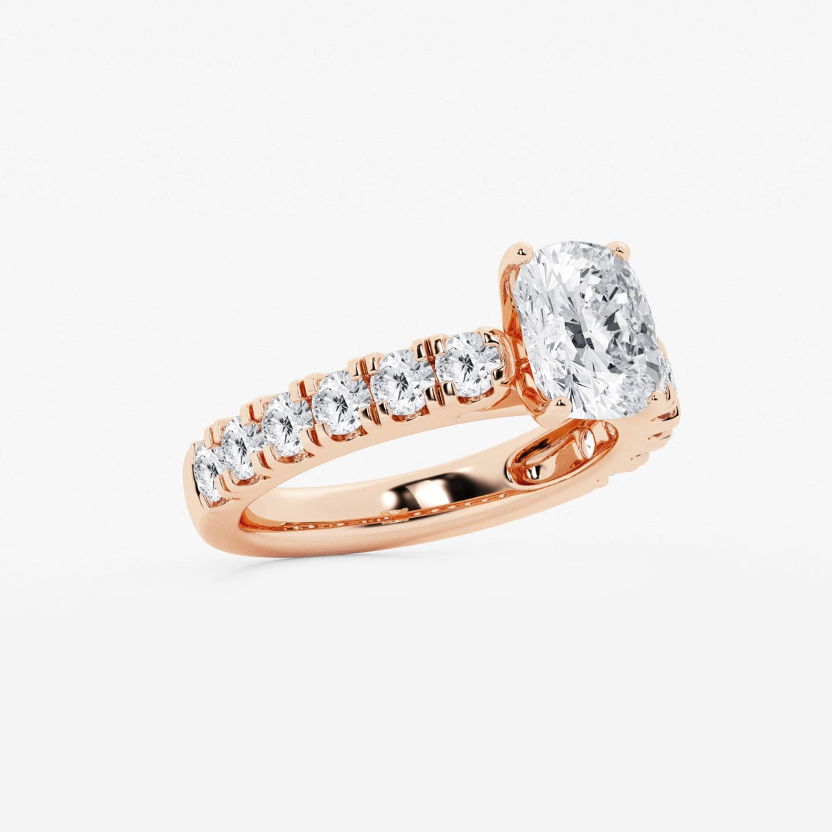Aurora - Split Prong Side Stones Engagement Ring