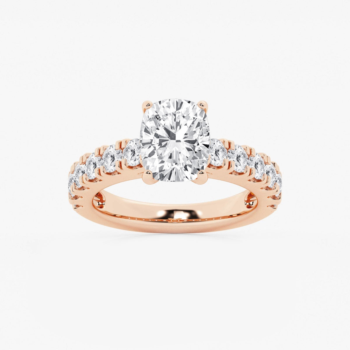 Aurora - Split Prong Side Stones Engagement Ring