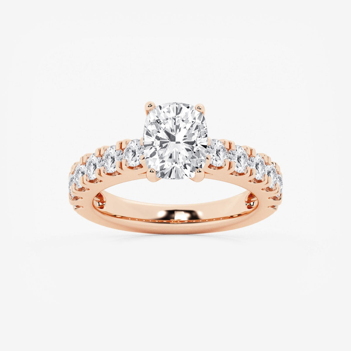 Aurora - Split Prong Side Stones Engagement Ring