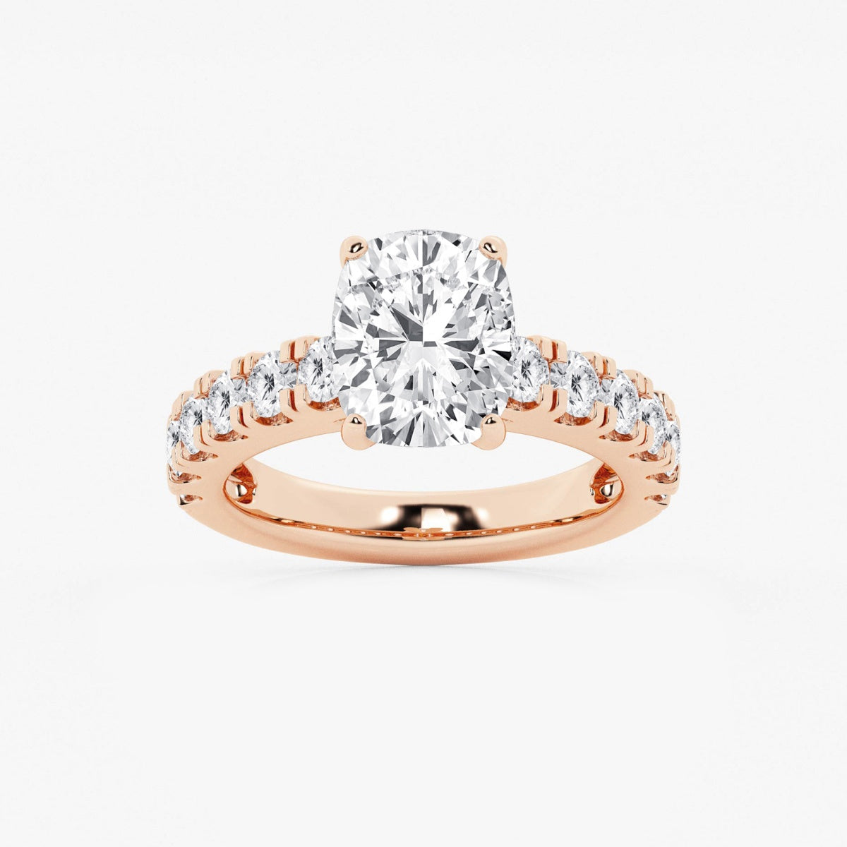 Aurora - Split Prong Side Stones Engagement Ring