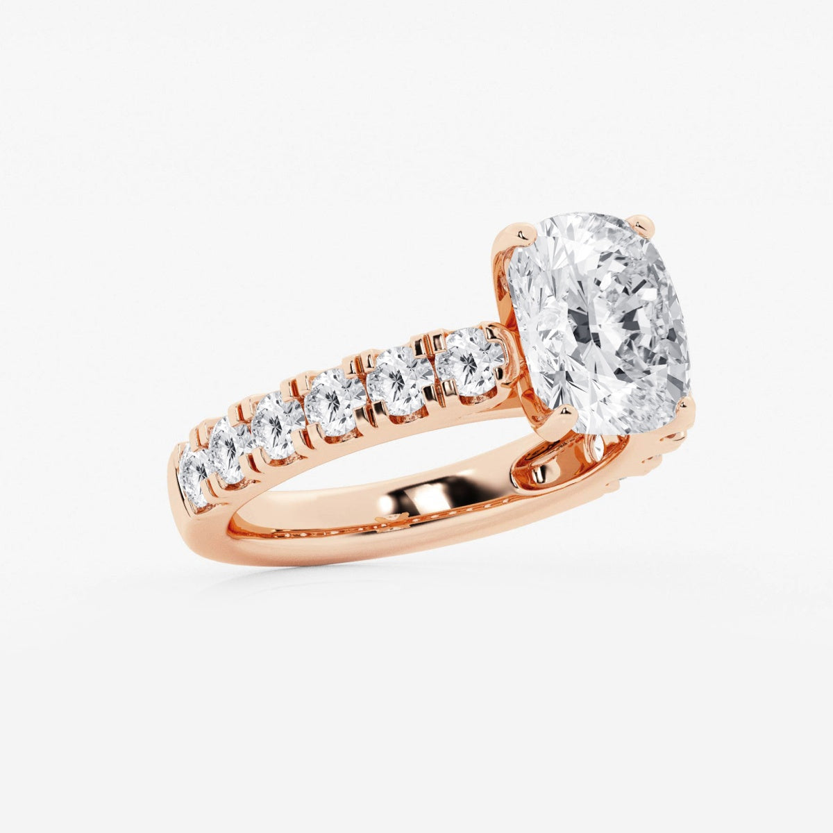 Aurora - Split Prong Side Stones Engagement Ring