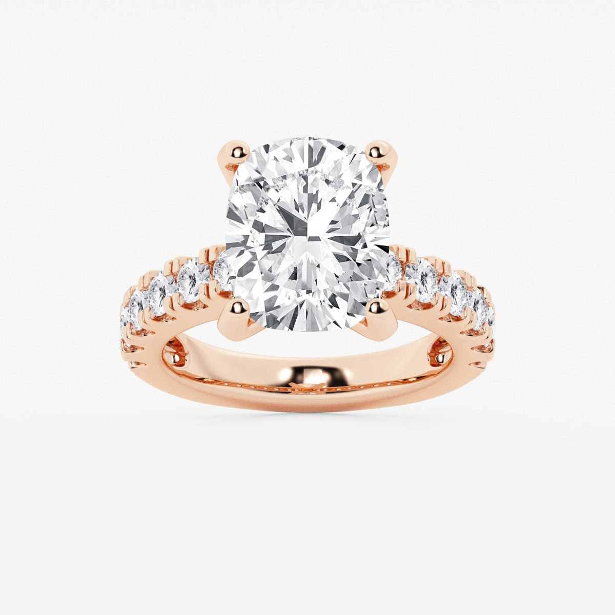 Aurora - Split Prong Side Stones Engagement Ring
