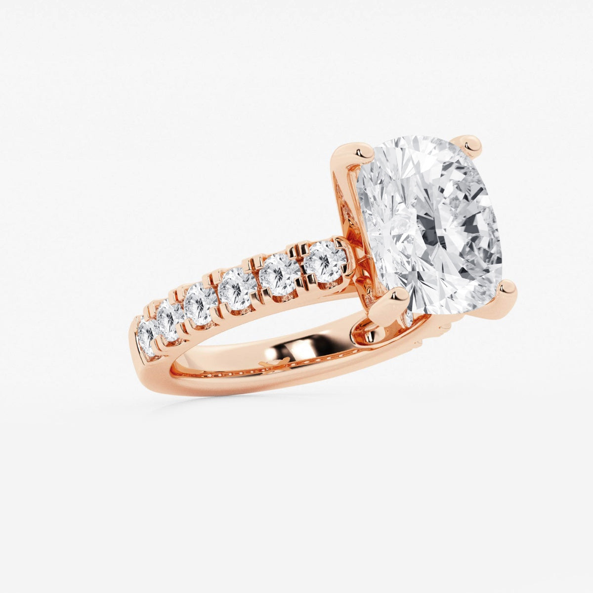 Aurora - Split Prong Side Stones Engagement Ring