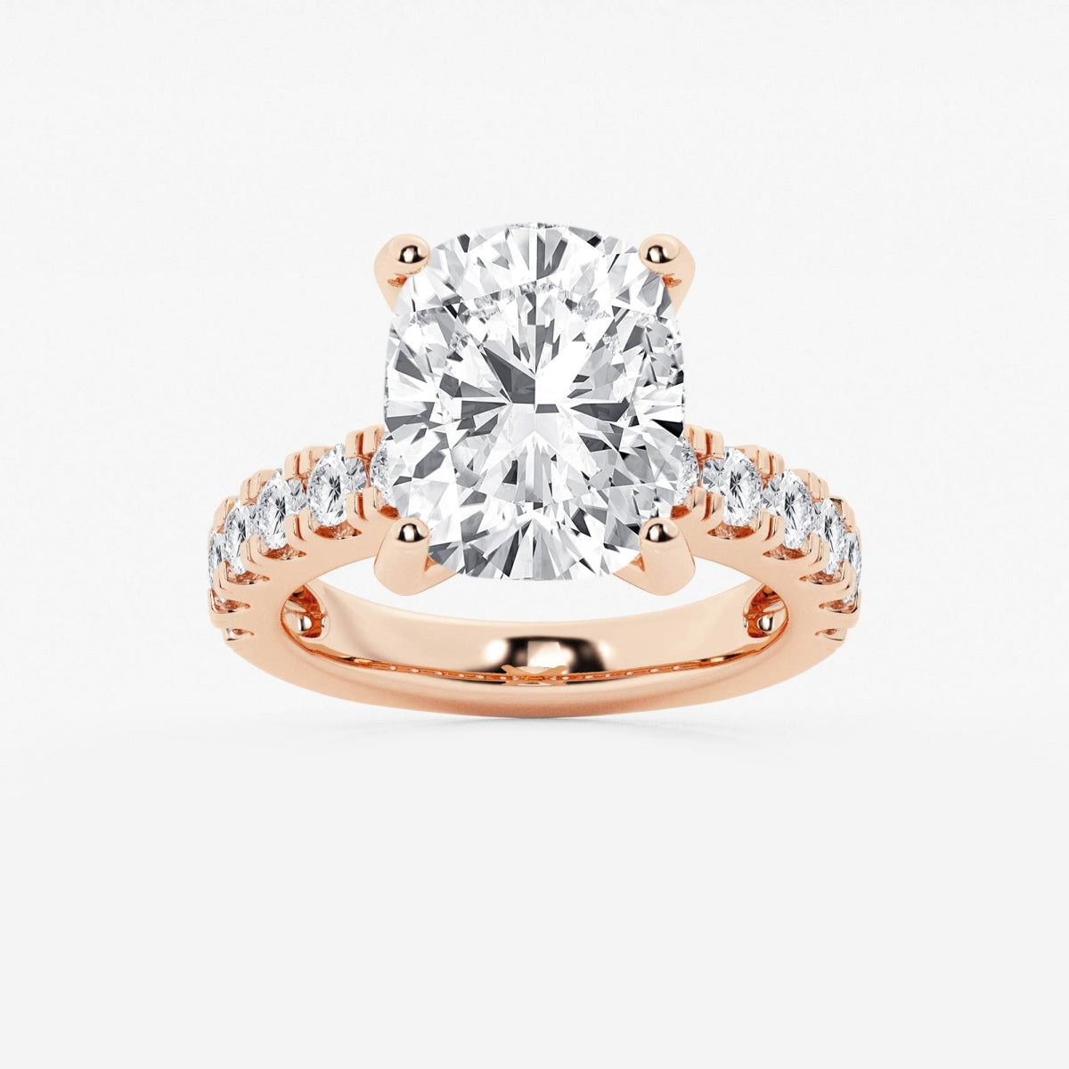 Aurora - Split Prong Side Stones Engagement Ring
