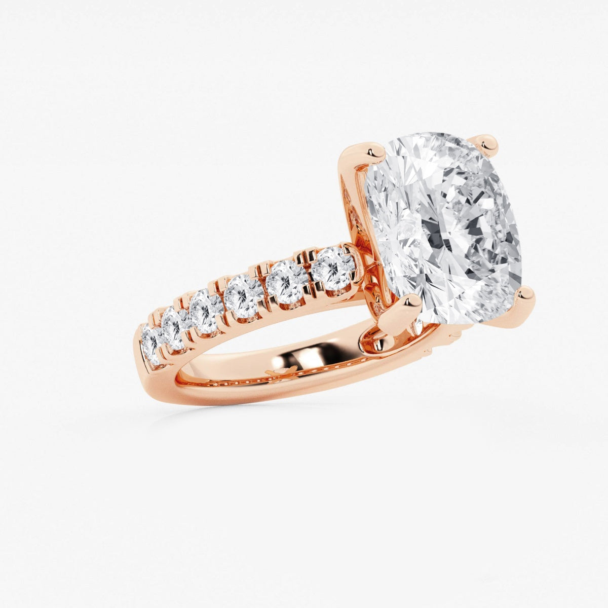 Aurora - Split Prong Side Stones Engagement Ring
