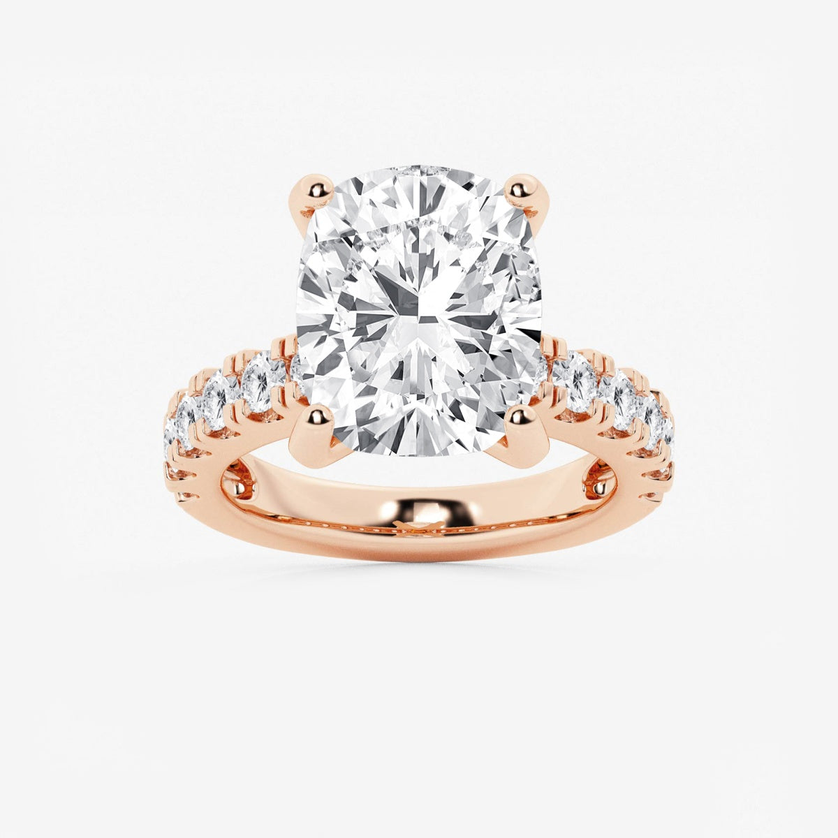 Aurora - Split Prong Side Stones Engagement Ring