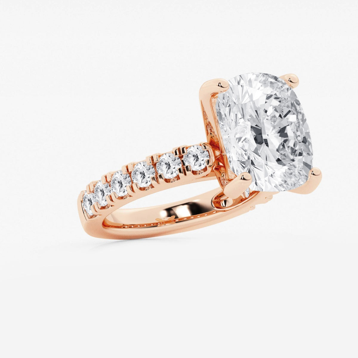 Aurora - Split Prong Side Stones Engagement Ring