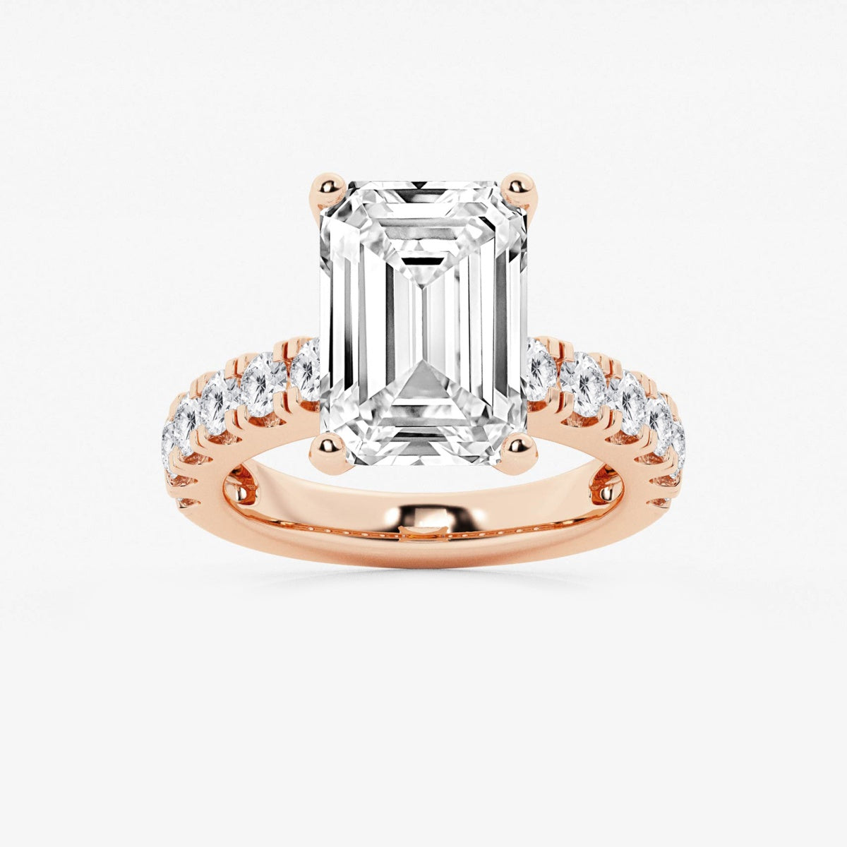 Aurora - Split Prong Side Stones Engagement Ring