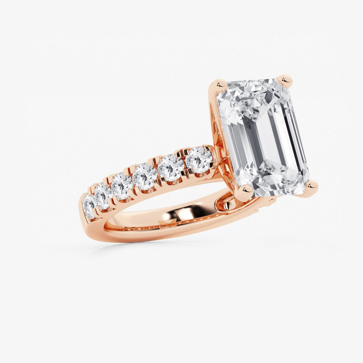 Aurora - Split Prong Side Stones Engagement Ring