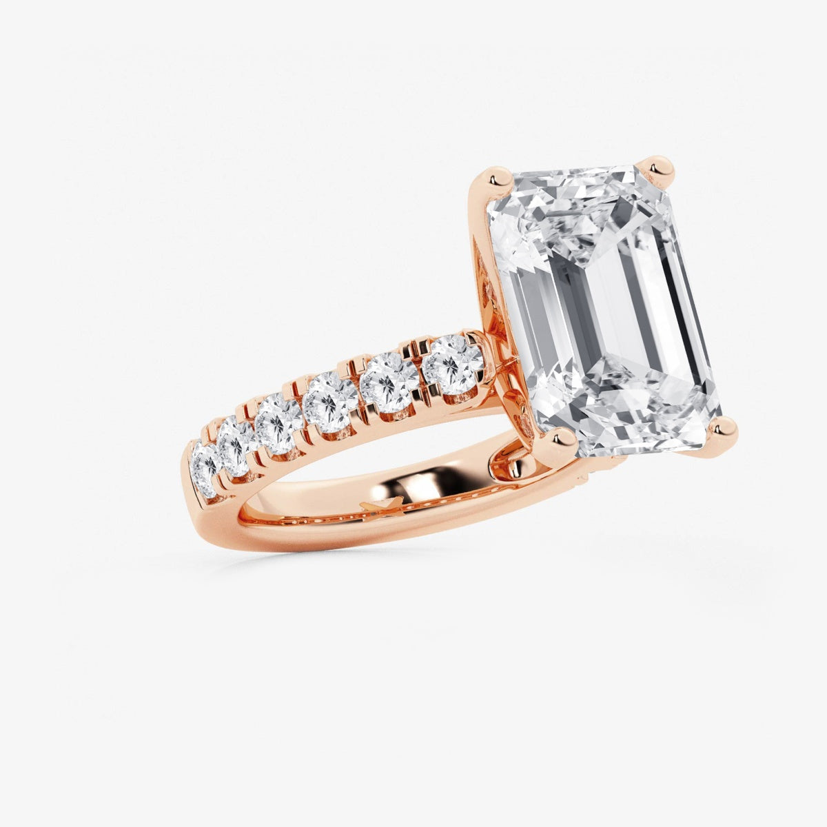 Aurora - Split Prong Side Stones Engagement Ring