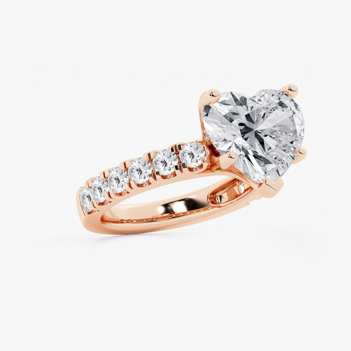 Aurora - Split Prong Side Stones Engagement Ring