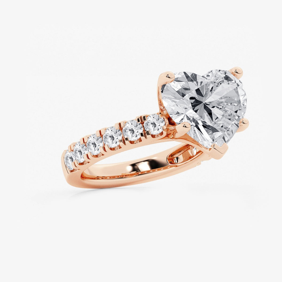 Aurora - Split Prong Side Stones Engagement Ring