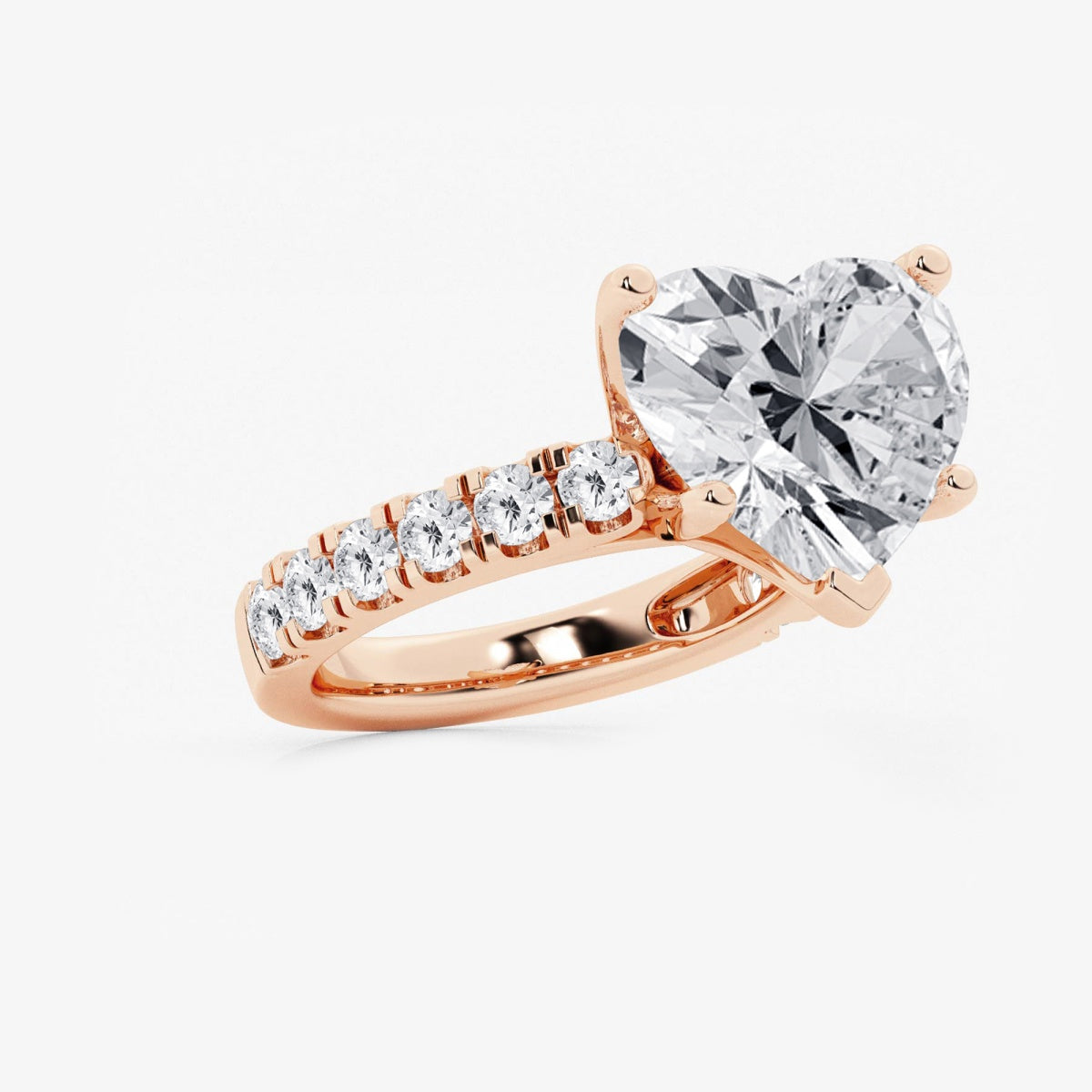 Aurora - Split Prong Side Stones Engagement Ring