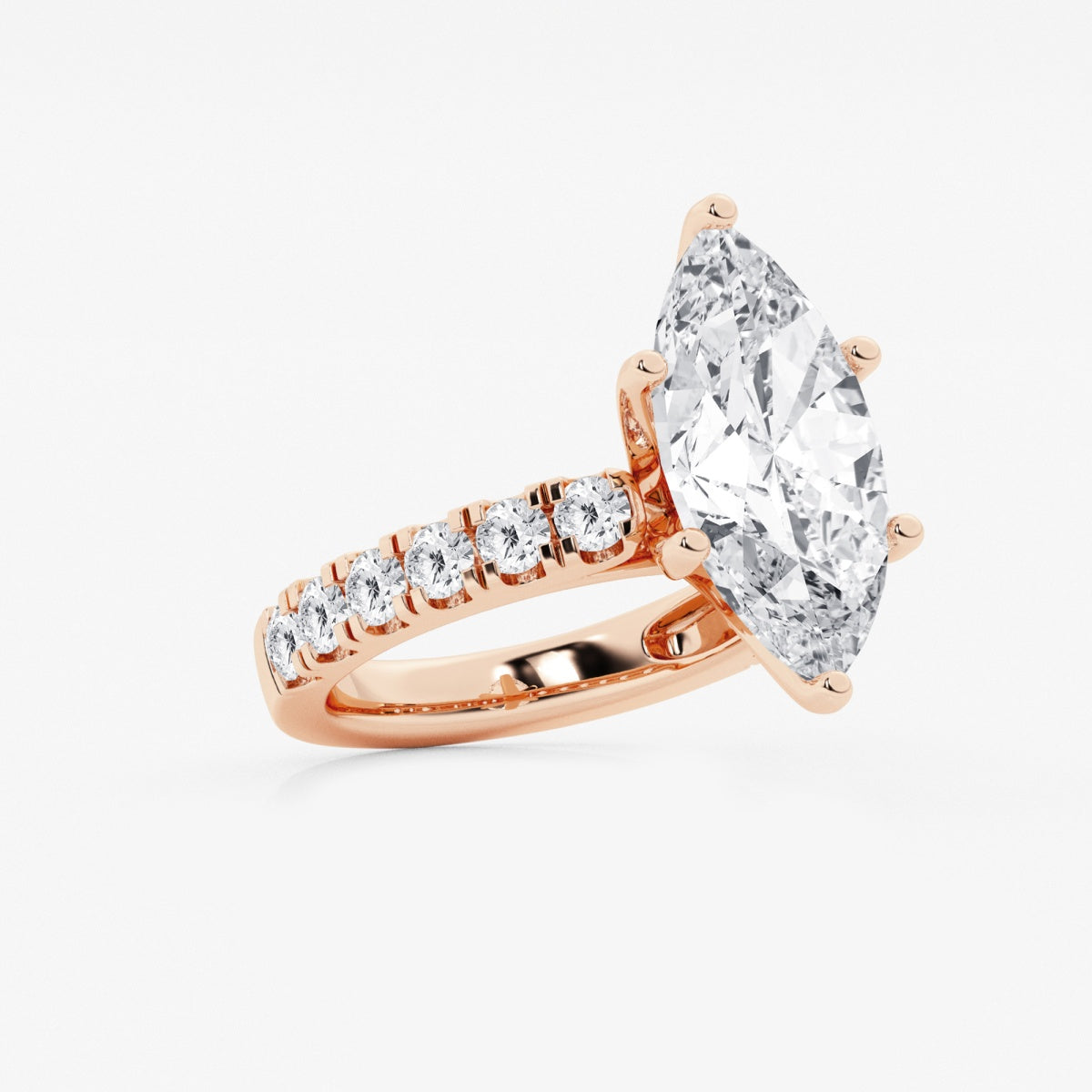 Aurora - Split Prong Side Stones Engagement Ring