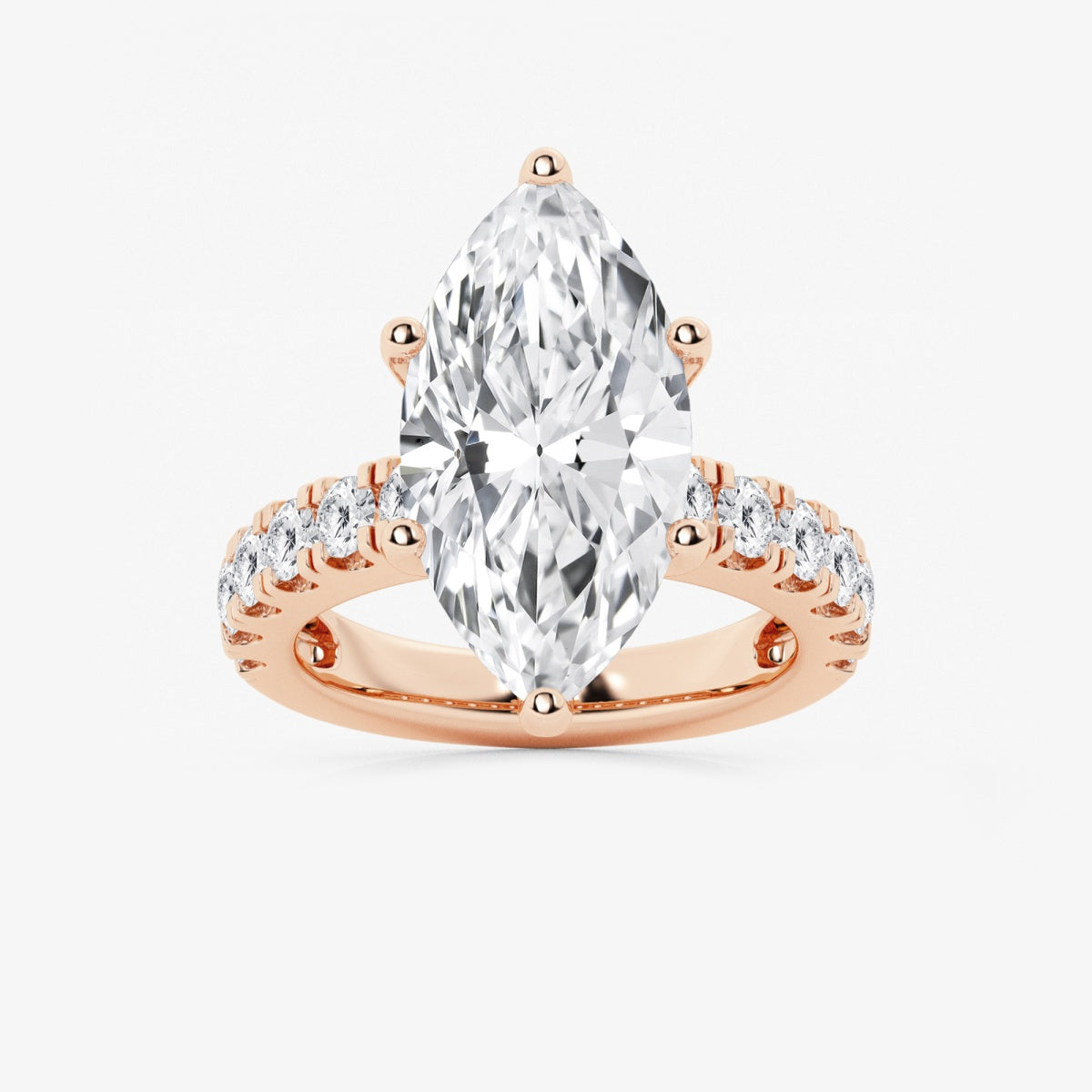 Aurora - Split Prong Side Stones Engagement Ring