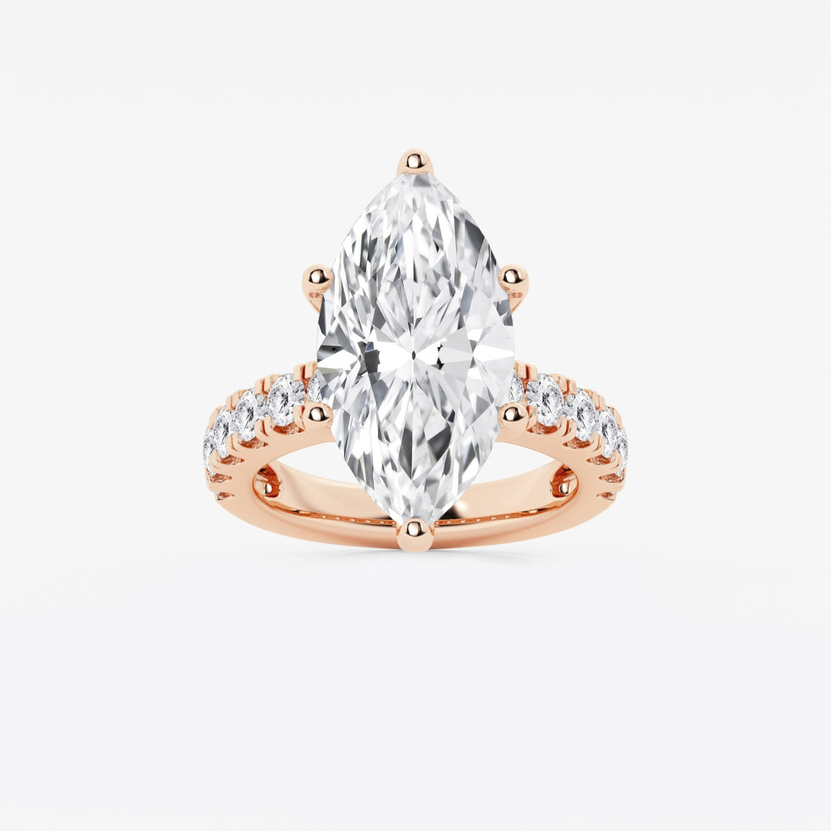 Aurora - Split Prong Side Stones Engagement Ring