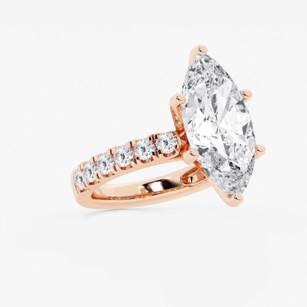 Aurora - Split Prong Side Stones Engagement Ring