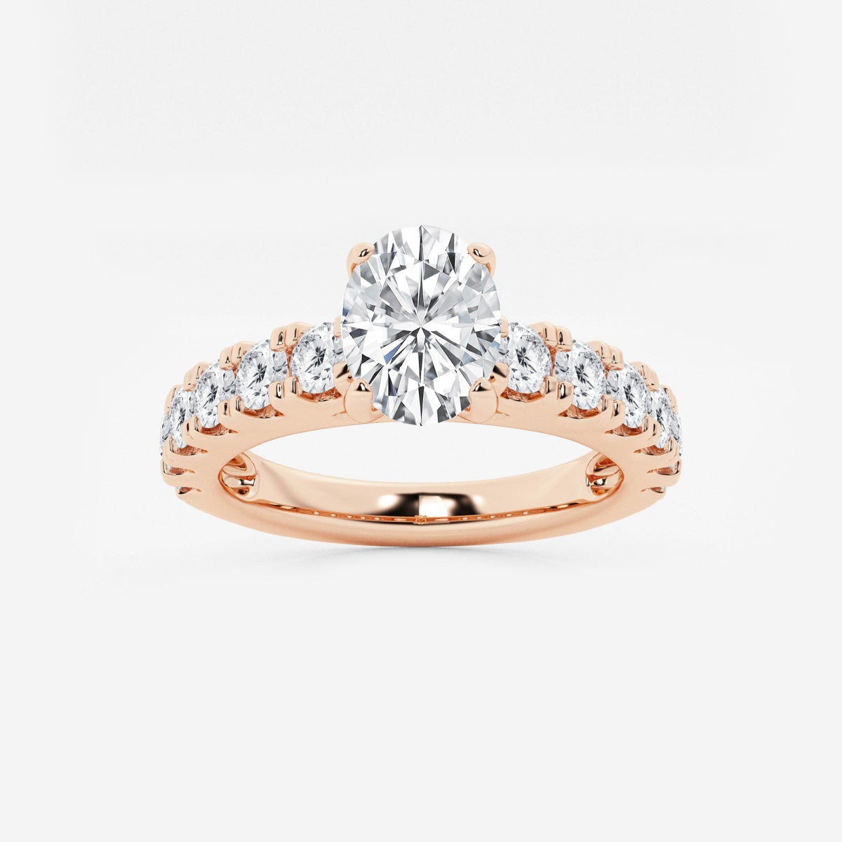 Aurora - Split Prong Side Stones Engagement Ring
