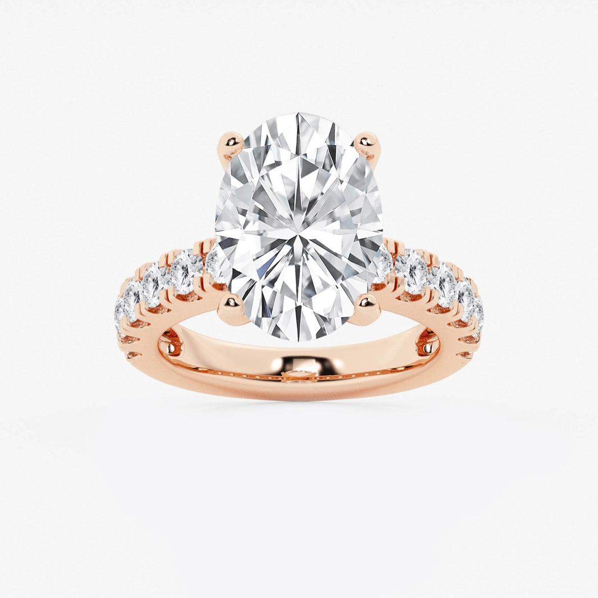 Aurora - Split Prong Side Stones Engagement Ring