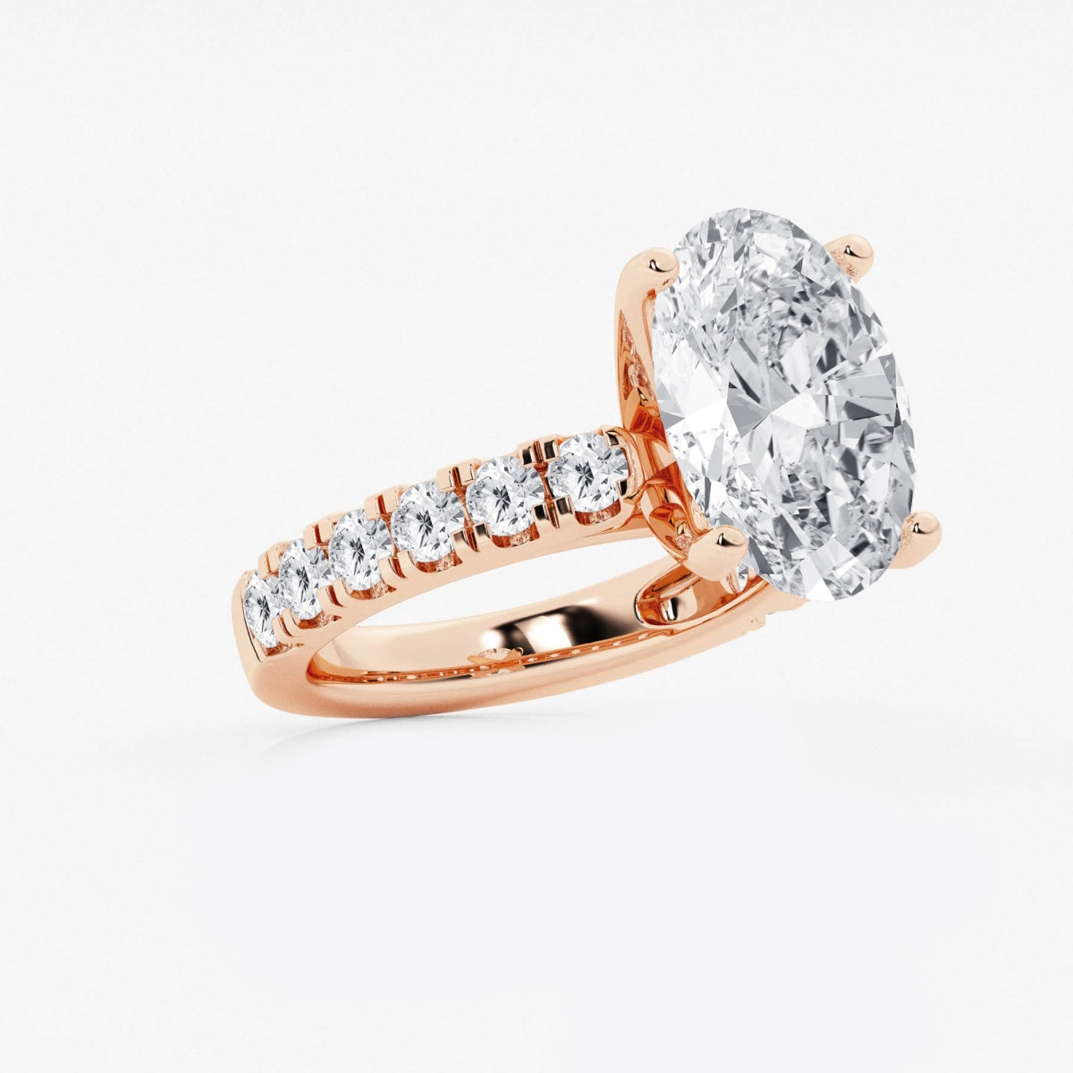 Aurora - Split Prong Side Stones Engagement Ring