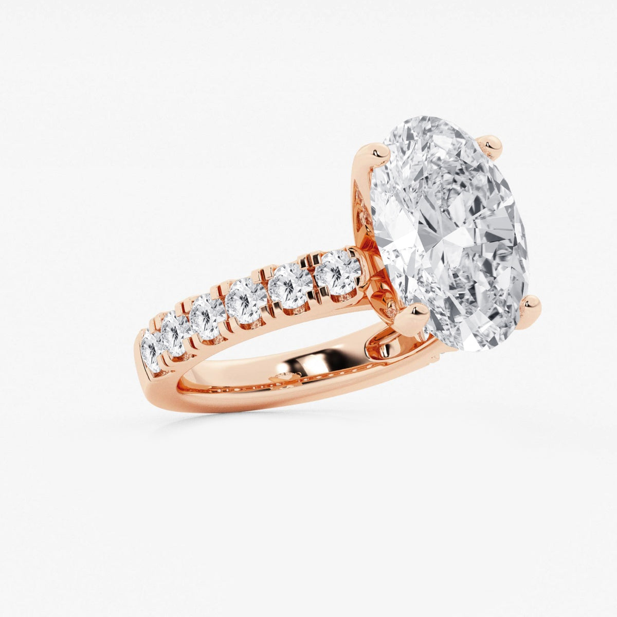 Aurora - Split Prong Side Stones Engagement Ring