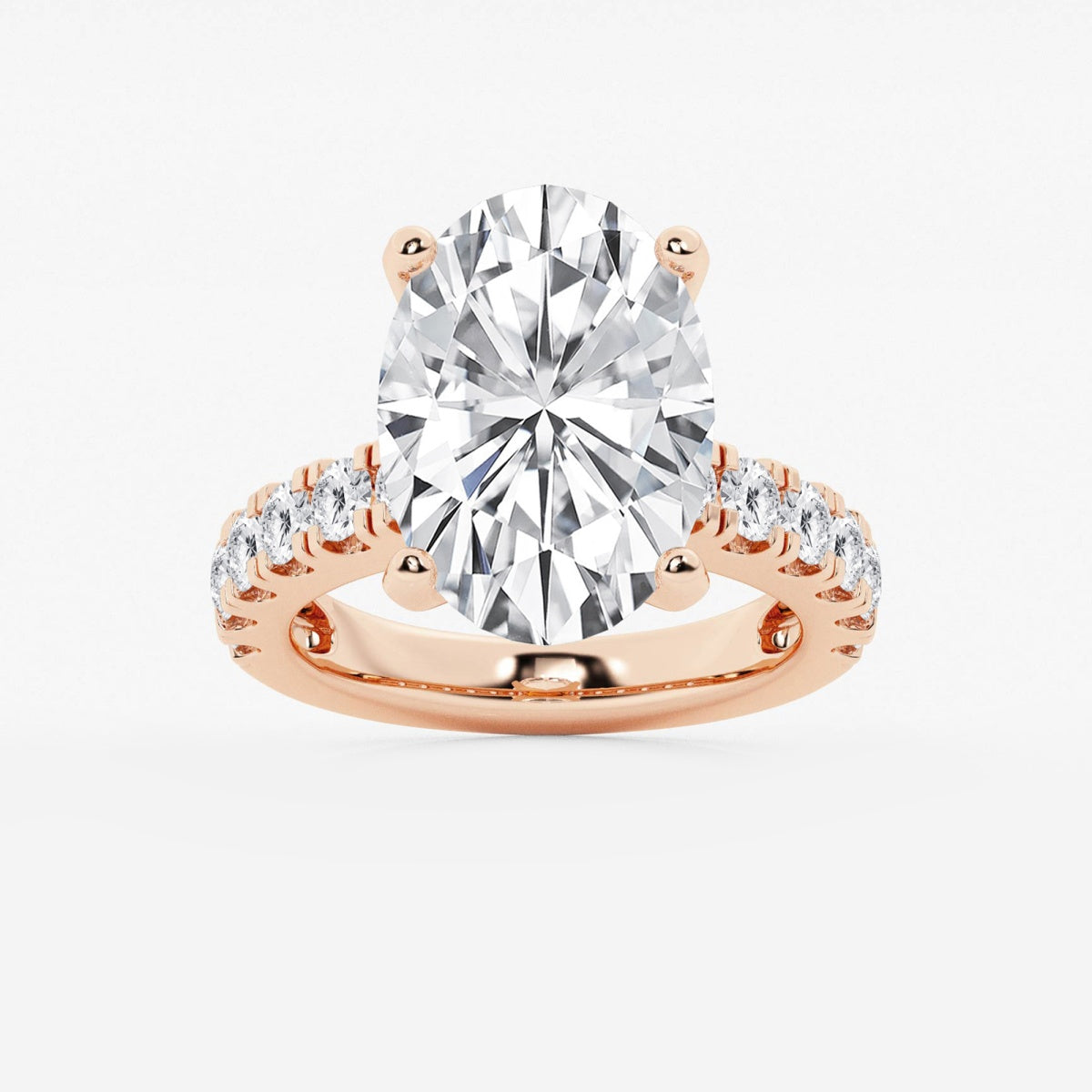 Aurora - Split Prong Side Stones Engagement Ring