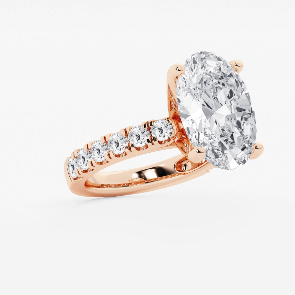 Aurora - Split Prong Side Stones Engagement Ring