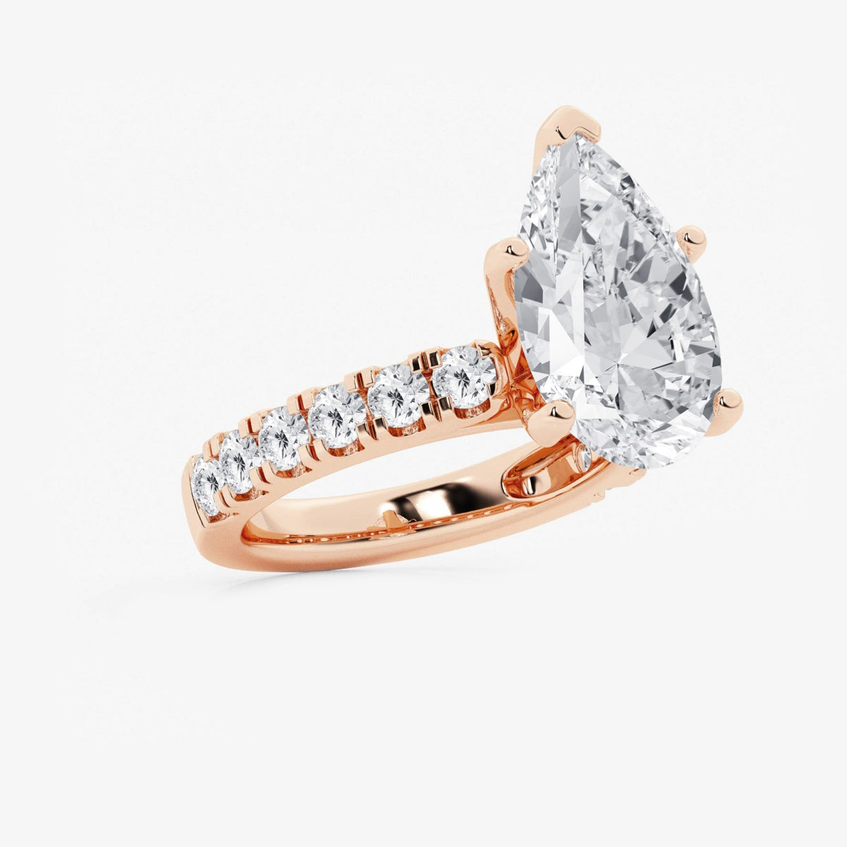 Aurora - Split Prong Side Stones Engagement Ring