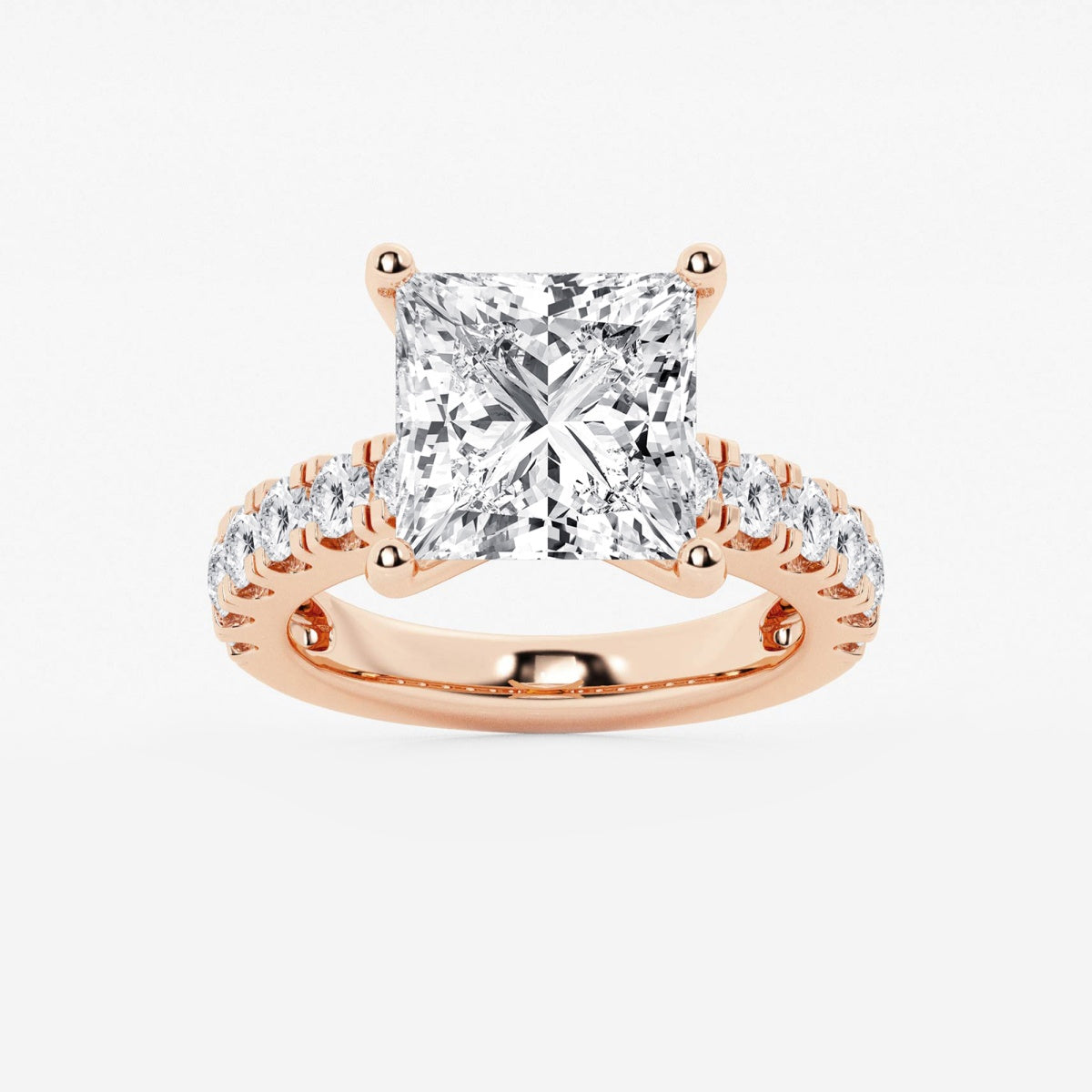 Aurora - Split Prong Side Stones Engagement Ring