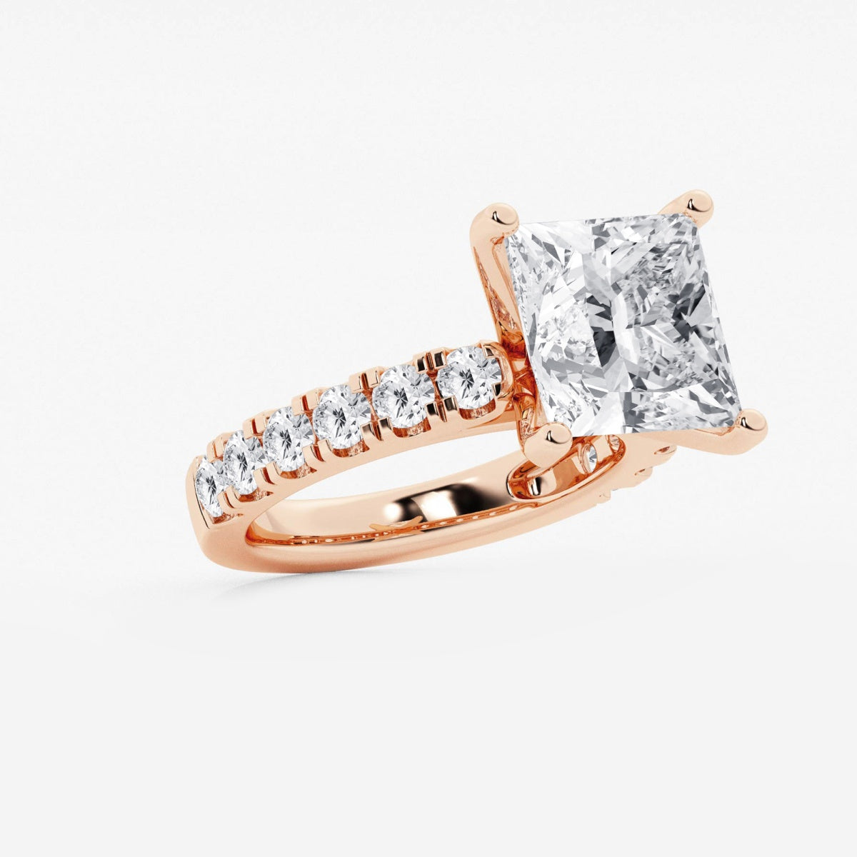 Aurora - Split Prong Side Stones Engagement Ring