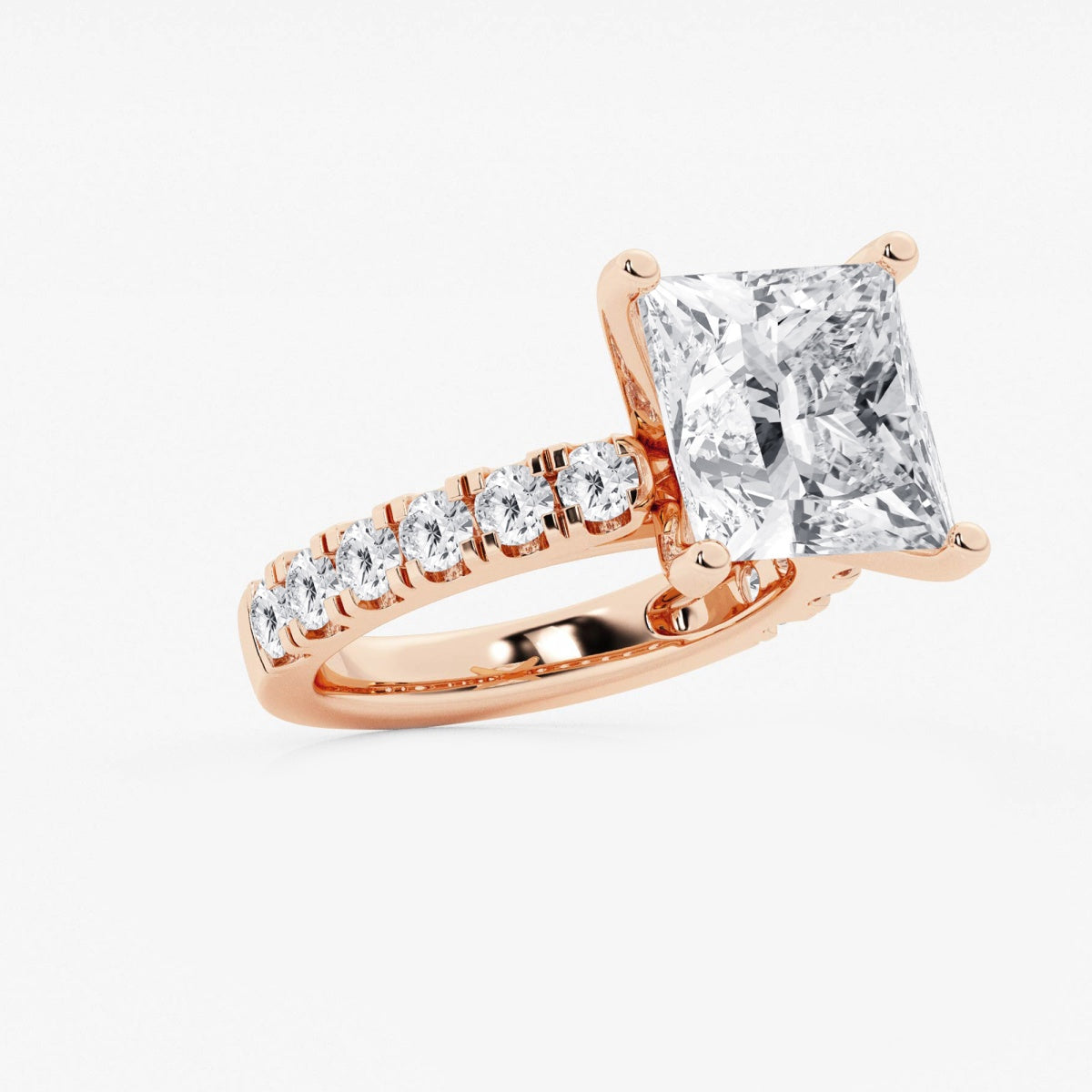 Aurora - Split Prong Side Stones Engagement Ring