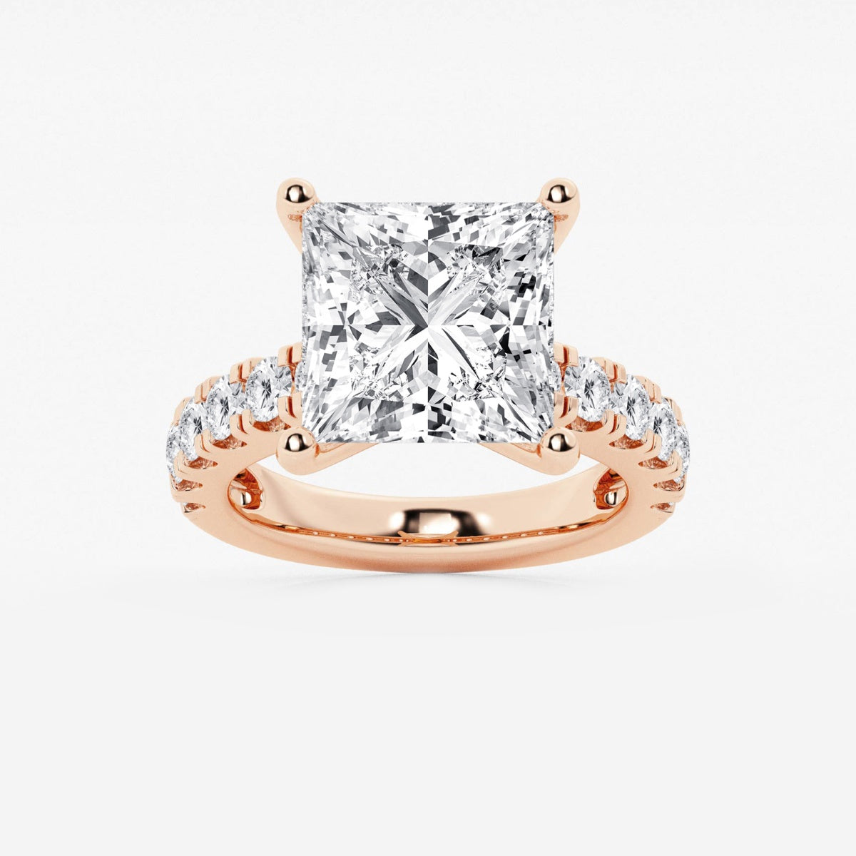Aurora - Split Prong Side Stones Engagement Ring