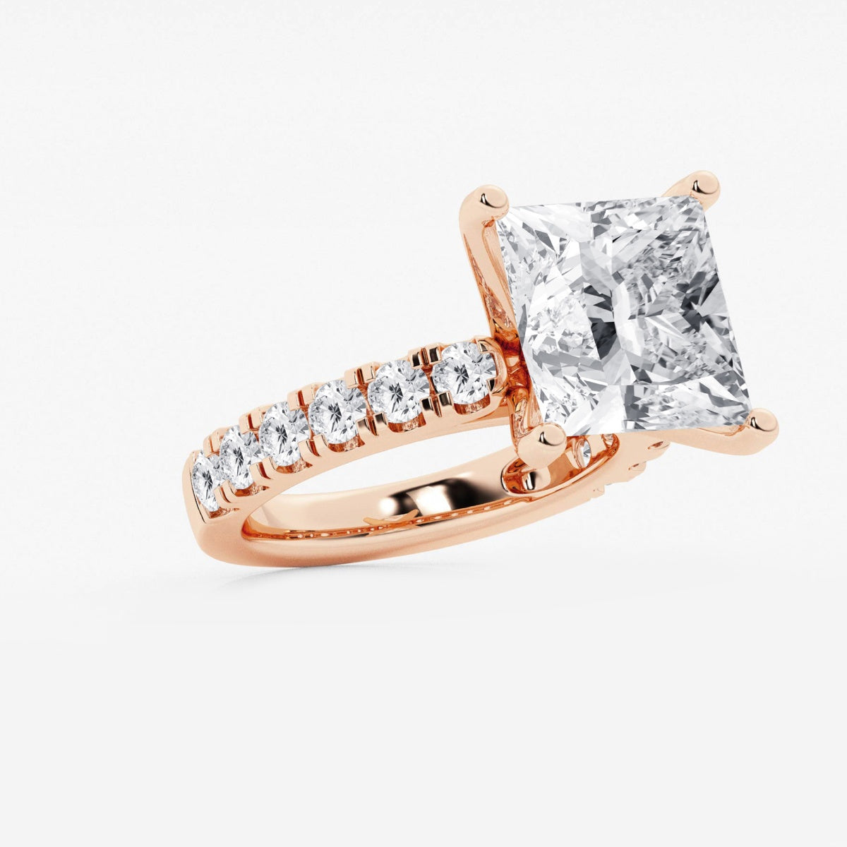 Aurora - Split Prong Side Stones Engagement Ring