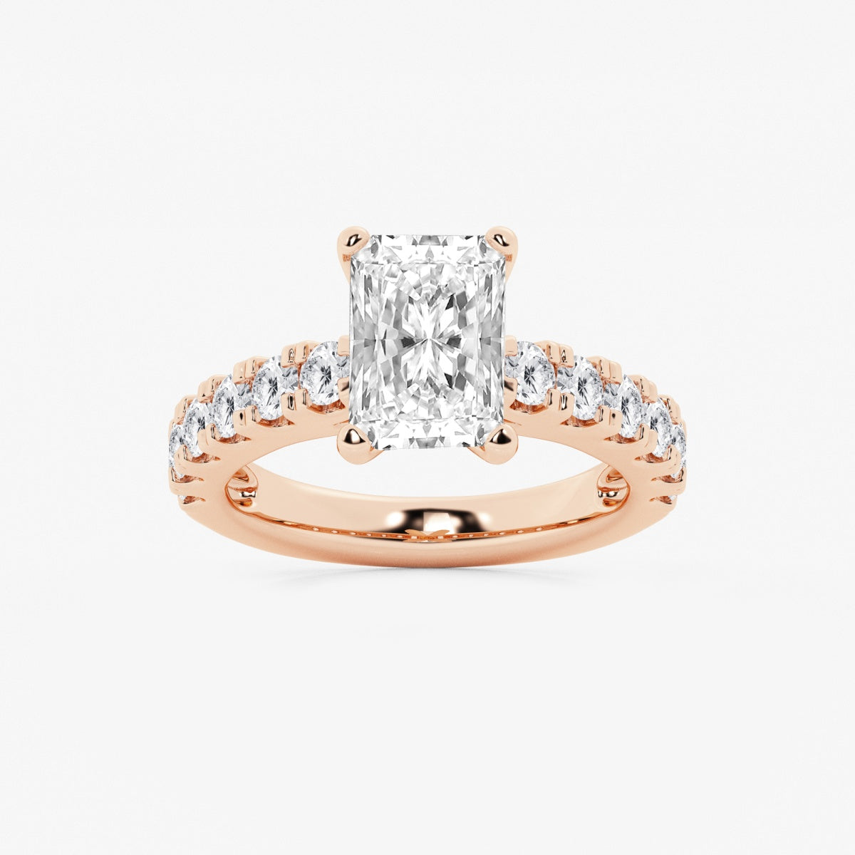 Aurora - Split Prong Side Stones Engagement Ring