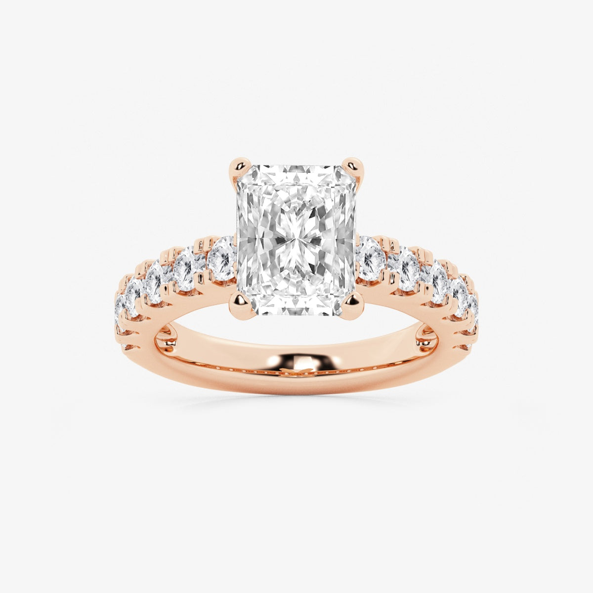 Aurora - Split Prong Side Stones Engagement Ring