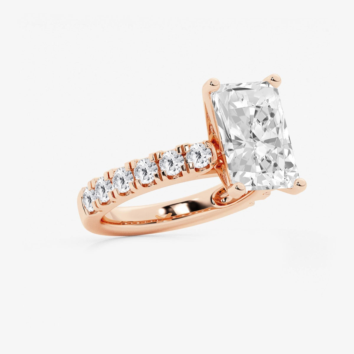 Aurora - Split Prong Side Stones Engagement Ring
